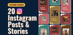 Autumn Instagram posts Figma templates