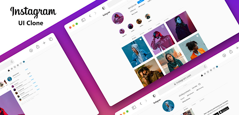 Instagram desktop UI in Figma